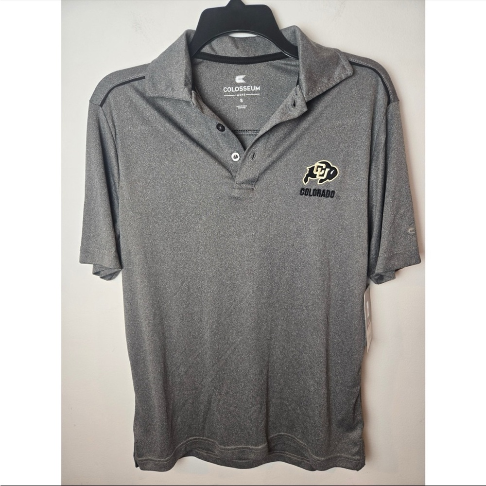 Colosseum Mens Gray Colorado Buffaloes Polo Shirt Size S